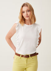 Ovs Cotton Tank Top With Frills